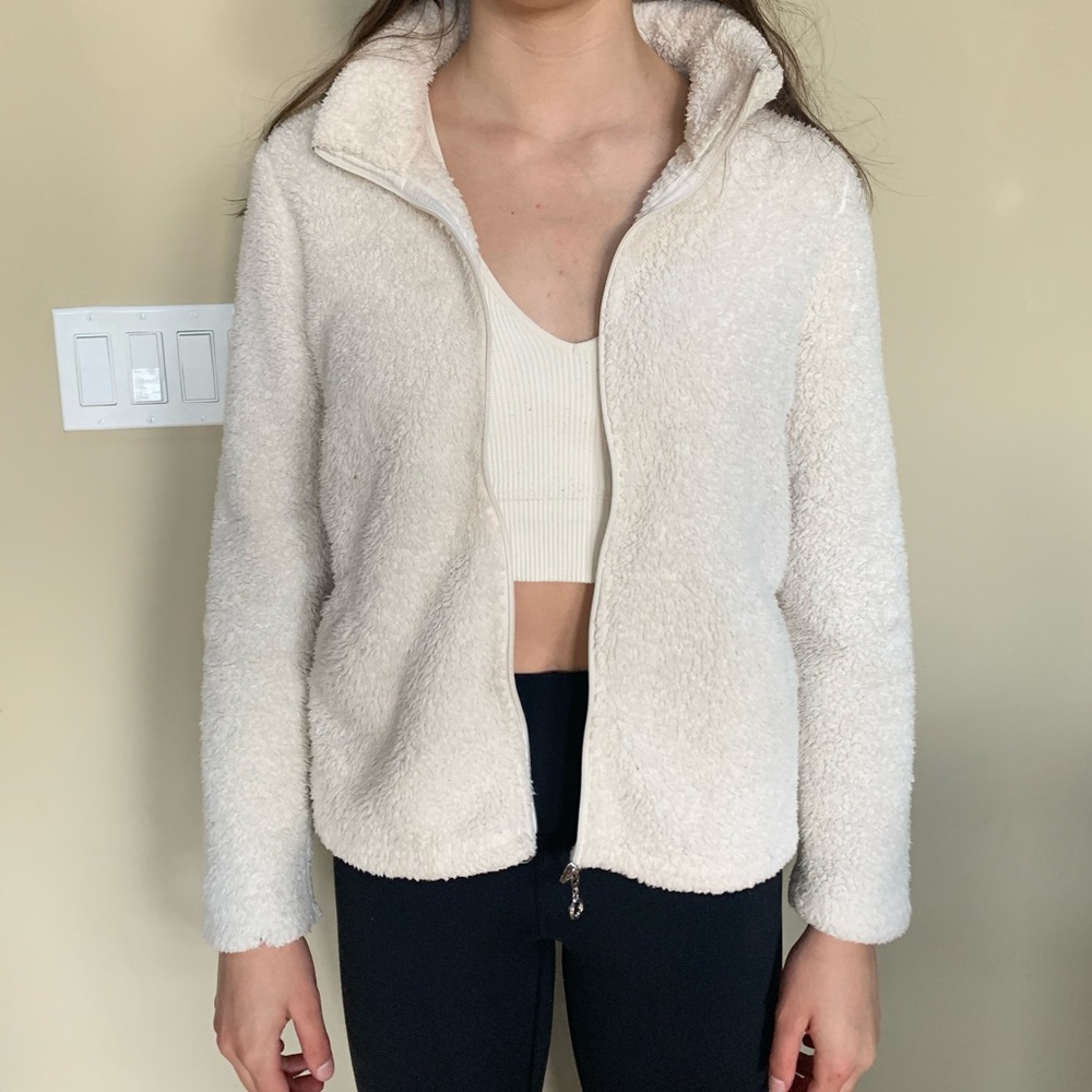 Fuzzy white jacket!